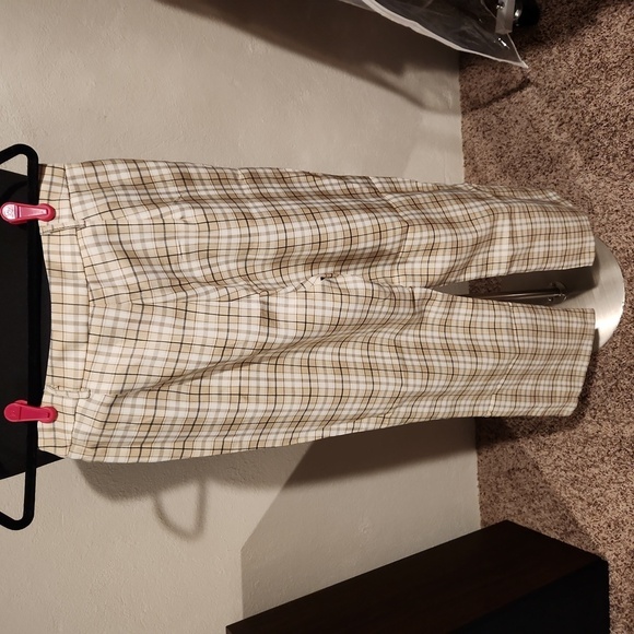 WDIRARA Women's Plaid Tartan High Rise Crop Pants Medium - Picture 2 of 4